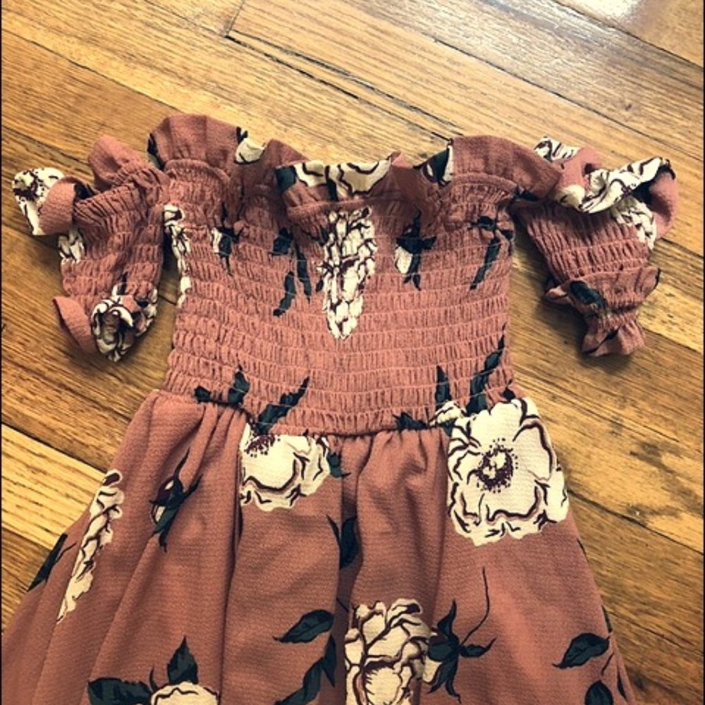 Floral Off the Shoulder Midi Dress